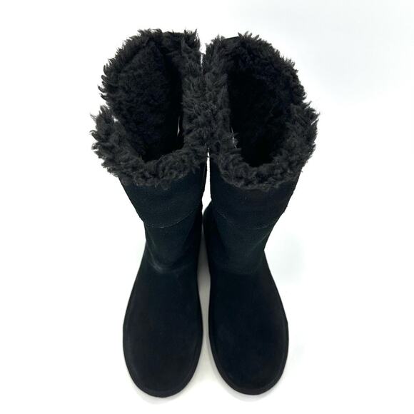 Koolaburra By Ugg Black Winter Boot Size 7 Suede Wool Lining Foldable Tall/Short - Picture 10 of 14